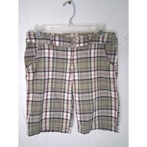 Y2K Hollister Bermuda Chino Plaid Shorts Low Rise‎ Size 3 Preppy Academia